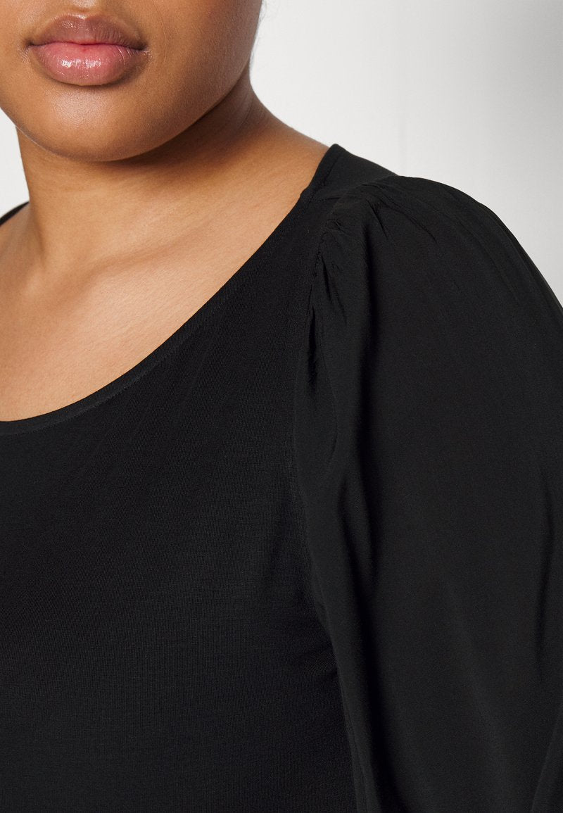 Vero Moda Curve VMRANDI BOAT NECK - Langarmshirt - Black