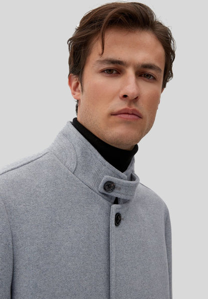 S.Oliver MIT VERSCHLIESSBAREM KRAGEN - Klassischer Mantel - Grey