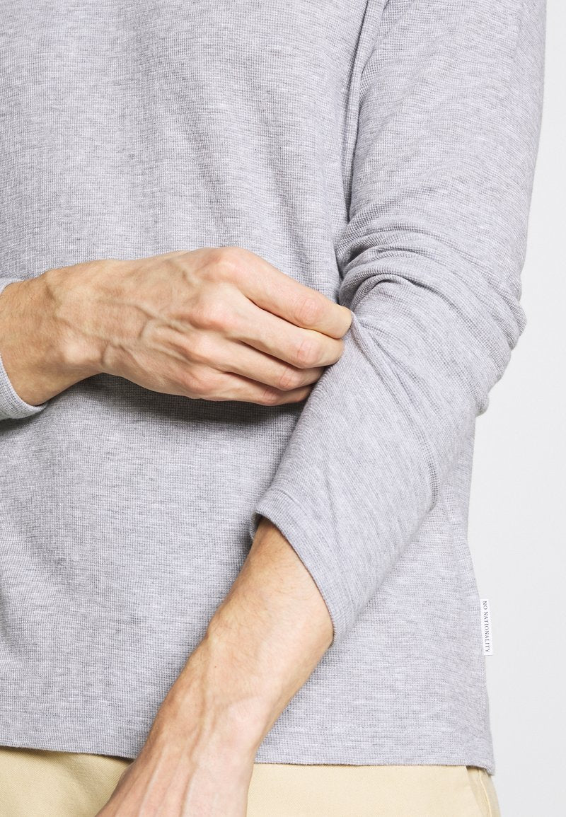 NN07 CLIVE - Langarmshirt - Grey Melange