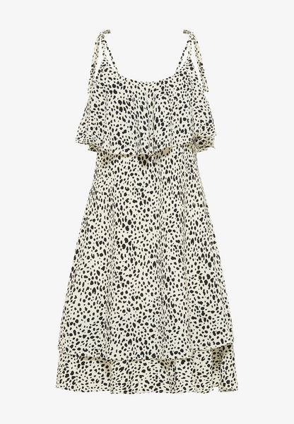  IZIA GAYA - Freizeitkleid - Wollweiss Schwarz