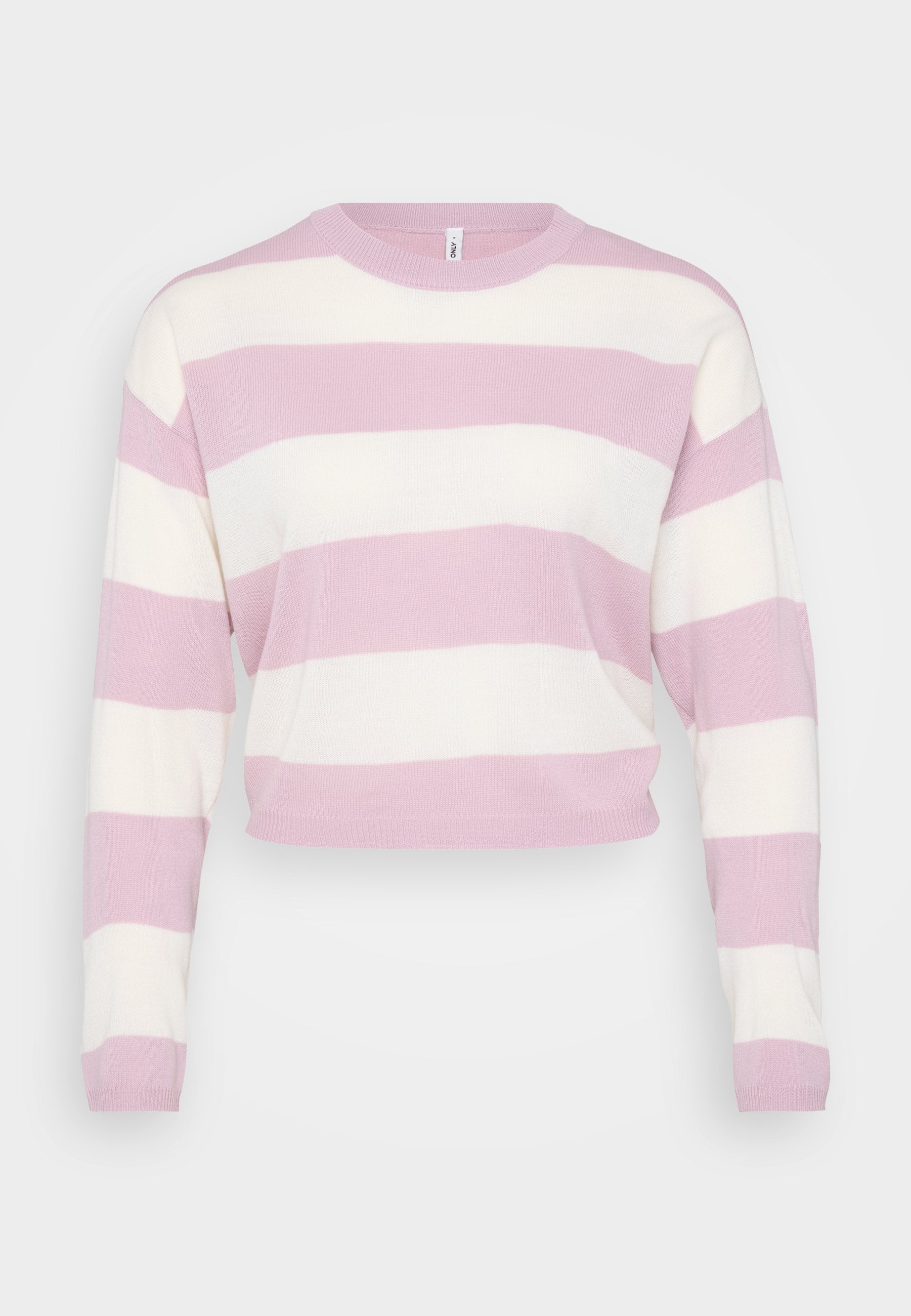 ONLY Petite ONLDERRY STRIPE O NECK - Jumper - Wild Rose/cloud Dancer