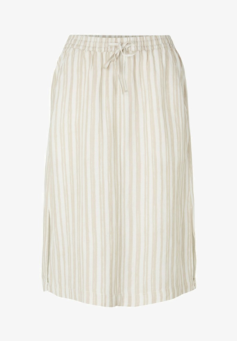 Tom Tailor MIT LEINEN - A-Linien-Rock - Beige Drawn Vertical Stripe