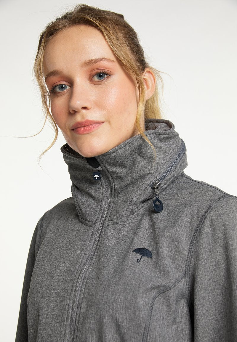 Schmuddelwedda Regenjacke / Wasserabweisende Jacke - Grau Melange Aop