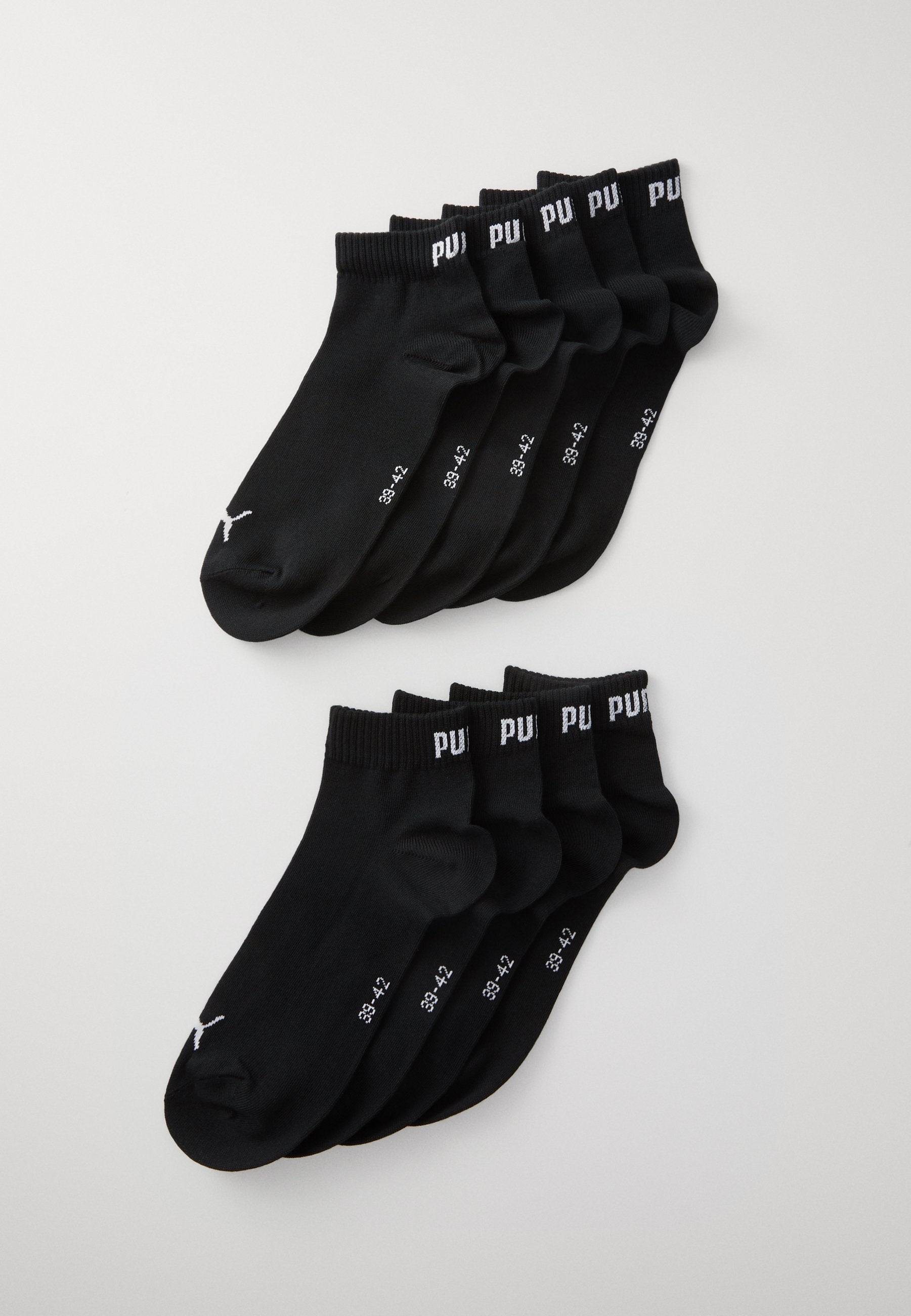 Puma QUARTER PLAIN UNISEX 9 PACK - Sports Socks - Black