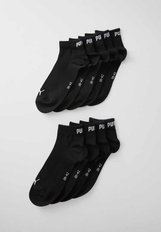 Puma QUARTER PLAIN UNISEX 9 PACK - Sports Socks - Black
