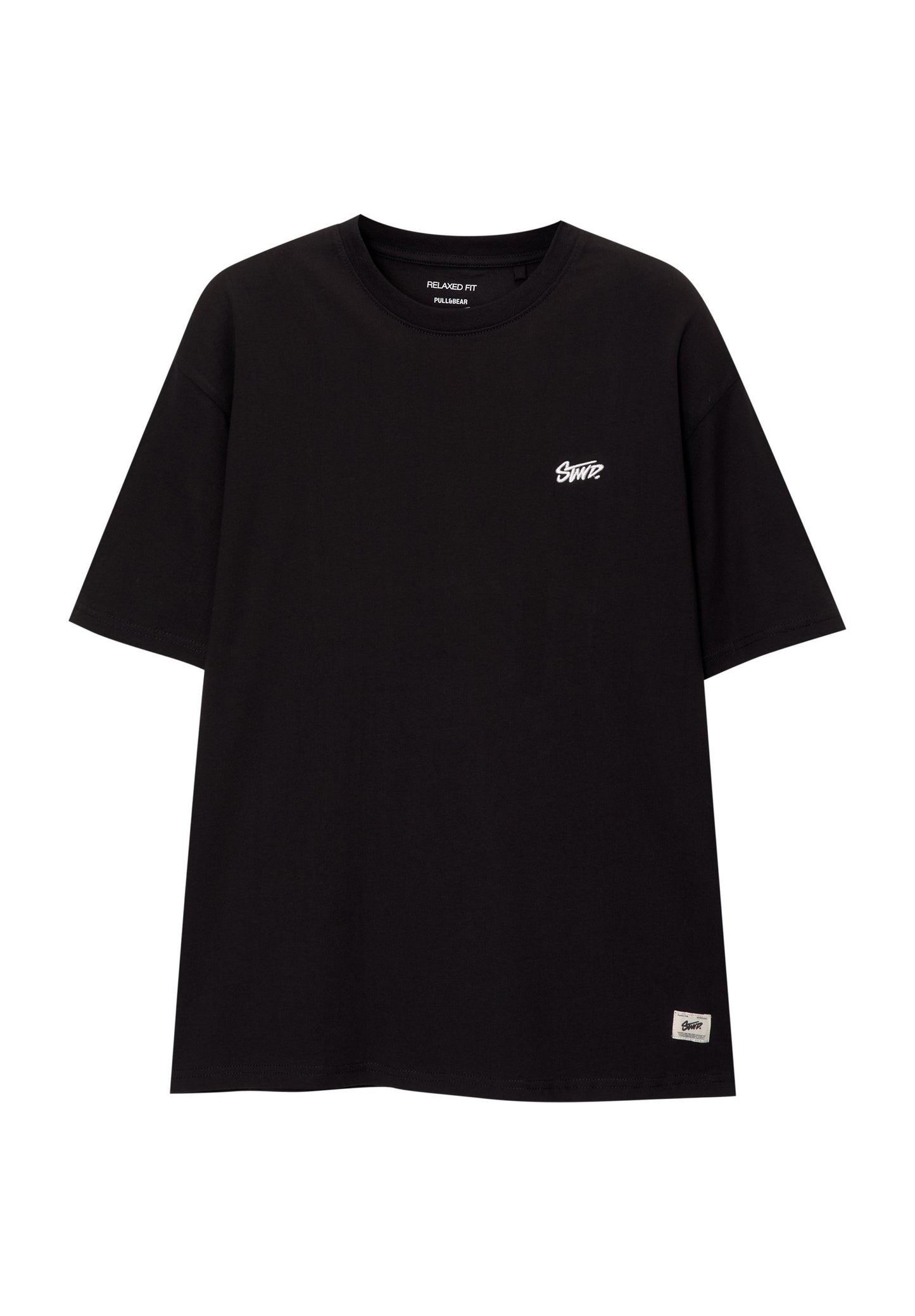 PULL & BEAR WITH LOGO - Print T-shirt - Black