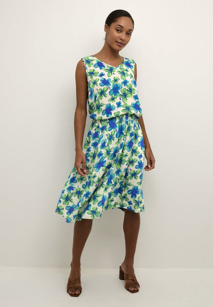 Kaffe MELINA - A-Linien-Rock - Green And Blue Digital Flower
