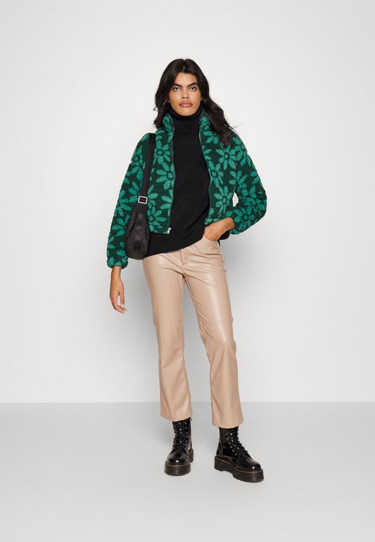 Hollister Co. MOCKNECK SHERPA - Sweatjacke - Green Floral