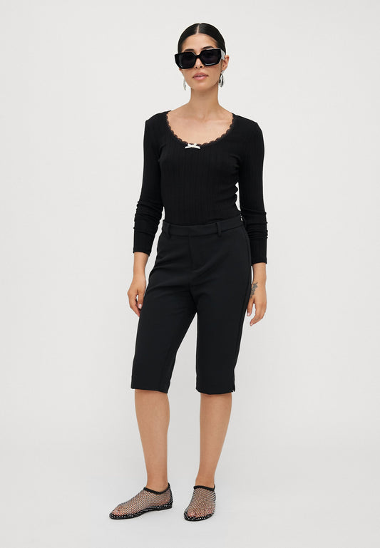 ONLY Petite ONLLAIKA U NECK - Long Sleeved Top - Black