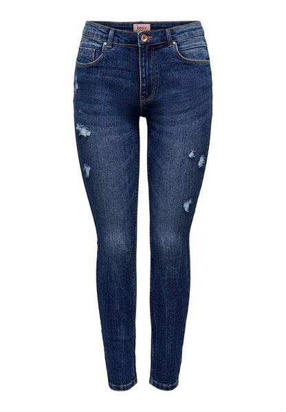 ONLY Petite ONLDAISY PUSH DEST - Jeans Skinny Fit - Dark Blue Denim