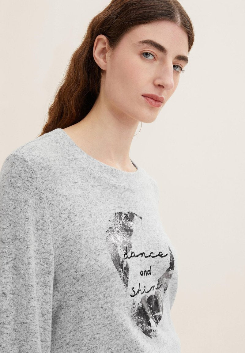 Tom Tailor GEMUSTERTES  - Langarmshirt - Concrete Grey Melange