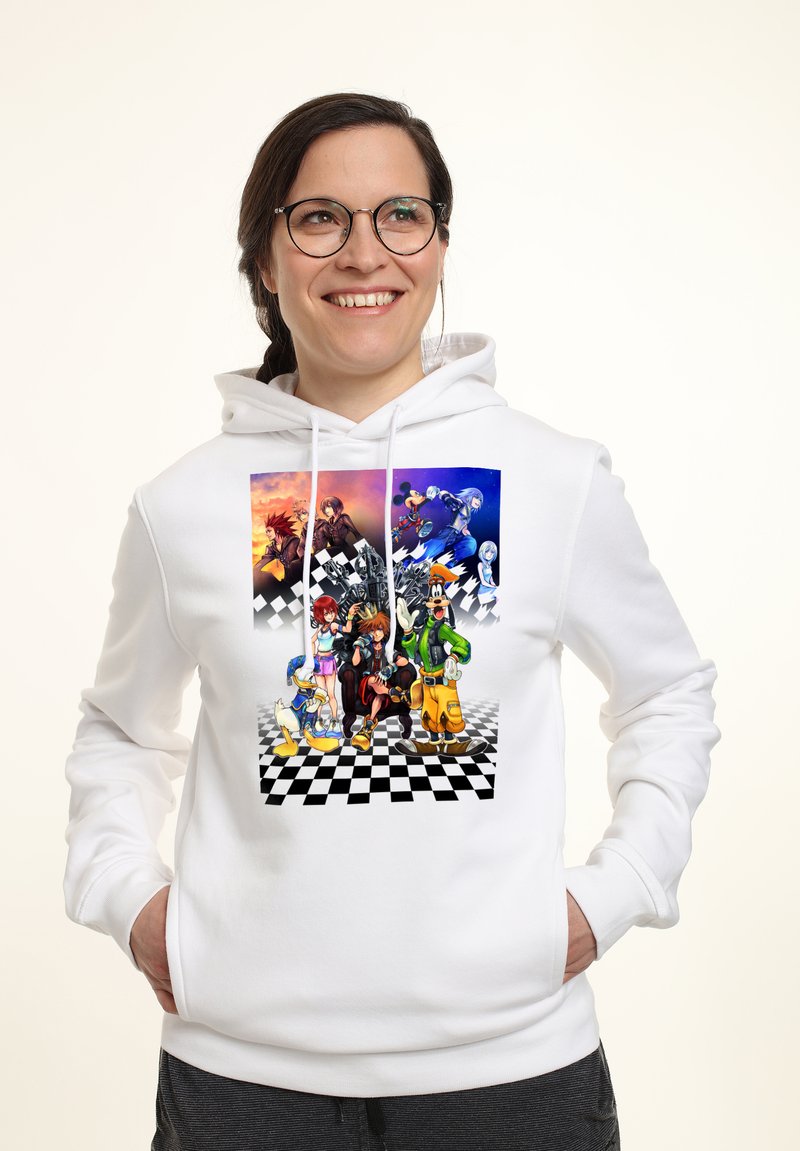 Henry Tiger KINGDOM HEARTS GROUP CHECKERS - Kapuzenpullover - White