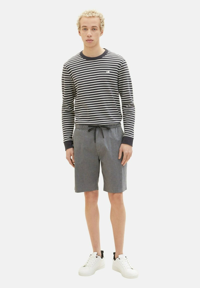 TOM TAILOR Denim Shorts - Black Grey Bean Dobby