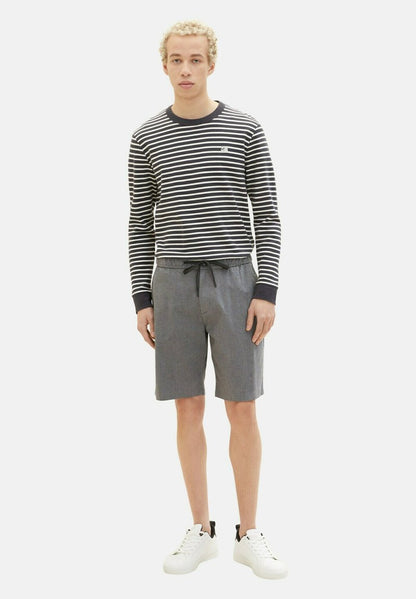 TOM TAILOR Denim Shorts - Black Grey Bean Dobby