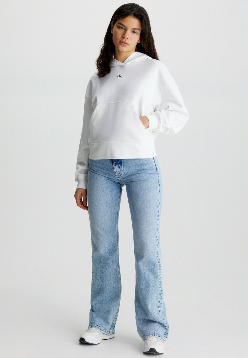 Calvin Klein Jeans MICRO MONOLOGO - Kapuzenpullover - Bright White