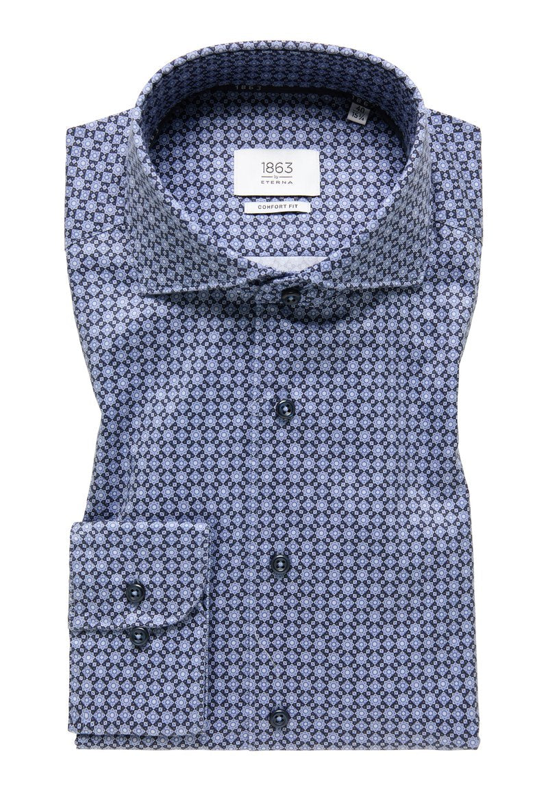 Eterna BEDRUCKTES SOFT TAILORING COMFORT FIT - Hemd - Dunkelblau