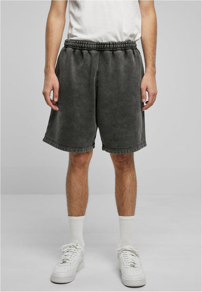 URBAN CLASSICS HEAVY WASHED - Shorts - Black