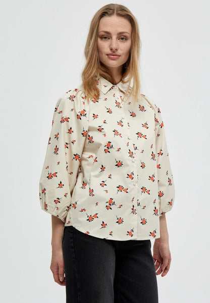Minus JENA - Hemdbluse - Broken White Flower Print