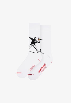  BANKSY GRAFFITI LIZZIE STARDUST - Socken - White