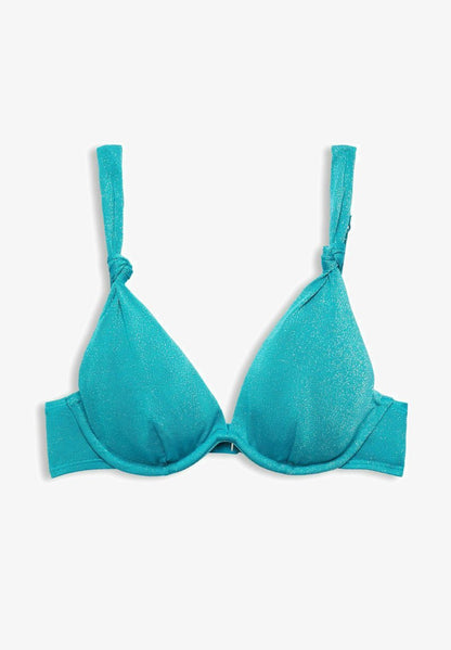 ESPRIT YALONG BEACH MIT WATTIERTEN BÜGEL-CUPS - Bikini-Top - Teal Blue