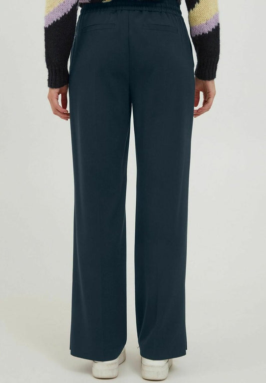 B.young ELEGANTE BUSINESS LANGE STOFF PANTS WIDE LEG - Stoffhose - Navy