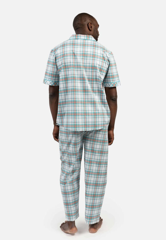 Cyberjammies KURZARM - Nachtwäsche Shirt - Blue Checks