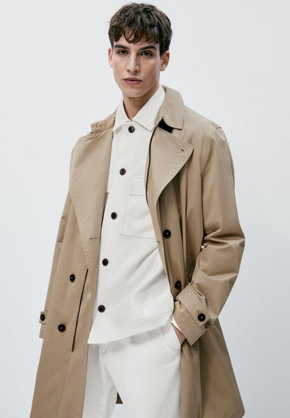 Massimo Dutti DOUBLE-BREASTED - Trenchcoat - Beige