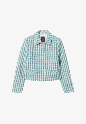 Stefanel TWEED WITH CHECK DESIGN - Kurzmantel - Black/beige