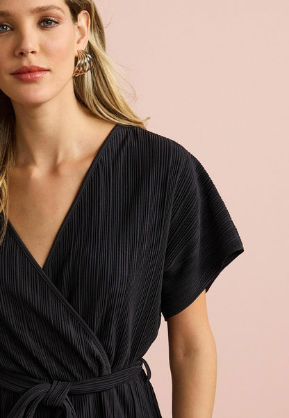 Next SHORT SLEEVE PLISSÉ - Jumpsuit - Black