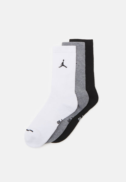 Jordan EVERYDAY CUSH CREW 3 PACK UNISEX - Sports Socks - Medium Khaki/iron Grey/starfish/white