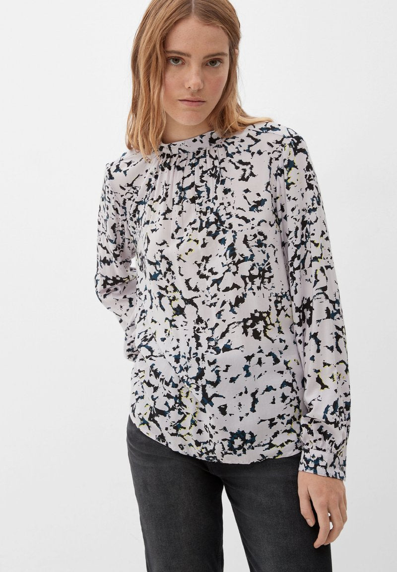QS By S.Oliver MIT ALLOVER-PRINT - Bluse - Petrol
