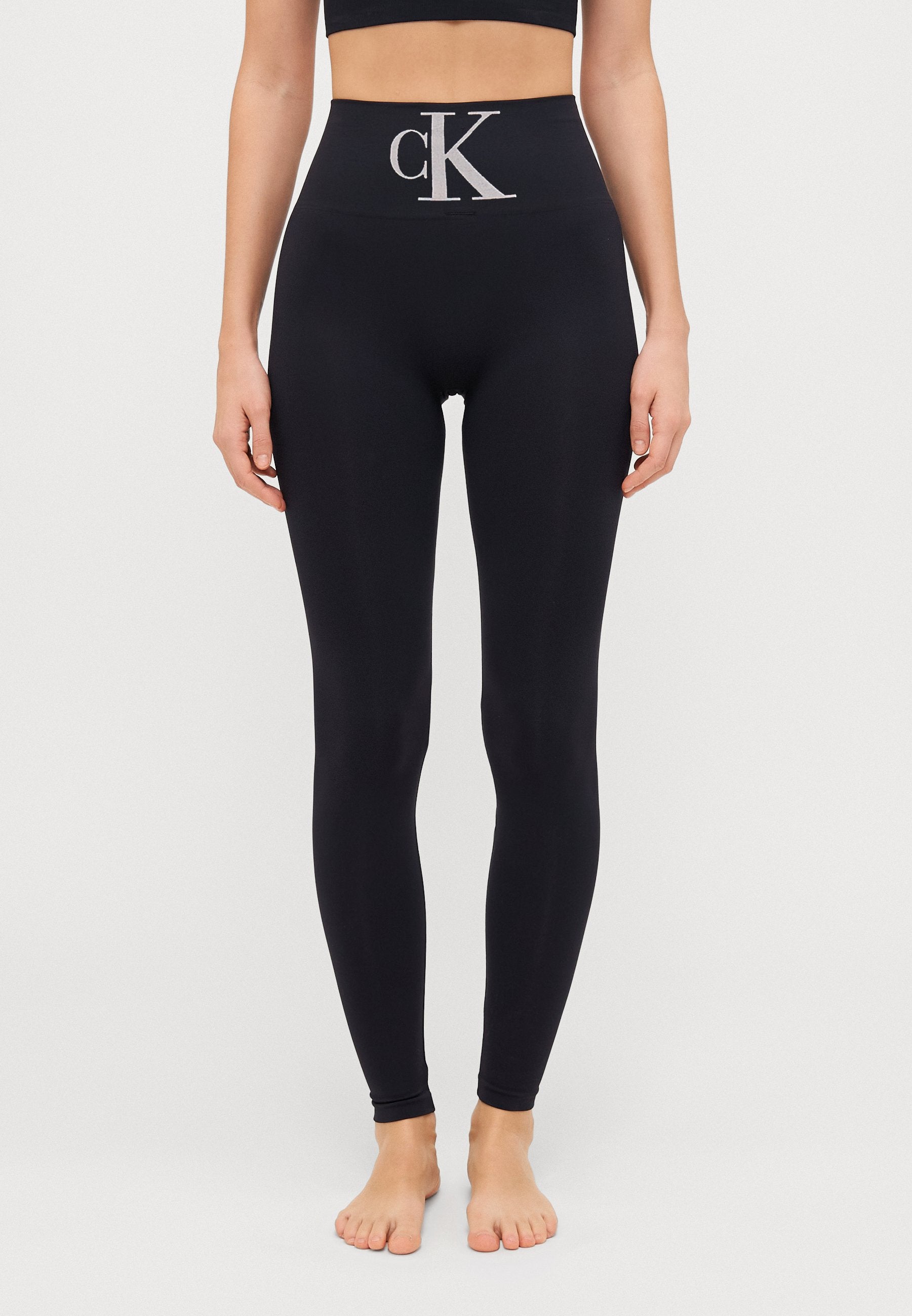 CALVIN KLEIN UNDERWEAR WOMEN HIGH WAIST MONOGRAM - Leggings - Stockings - Black