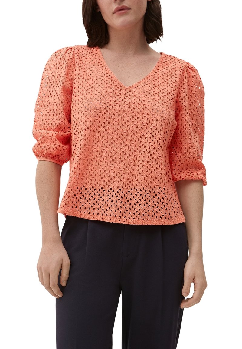 S.Oliver AUS BRODERIE ANGLAISE - Bluse - Papaya
