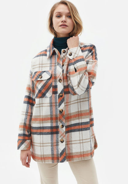  OVERSIZE - Leichte Jacke - Peach Amber Check