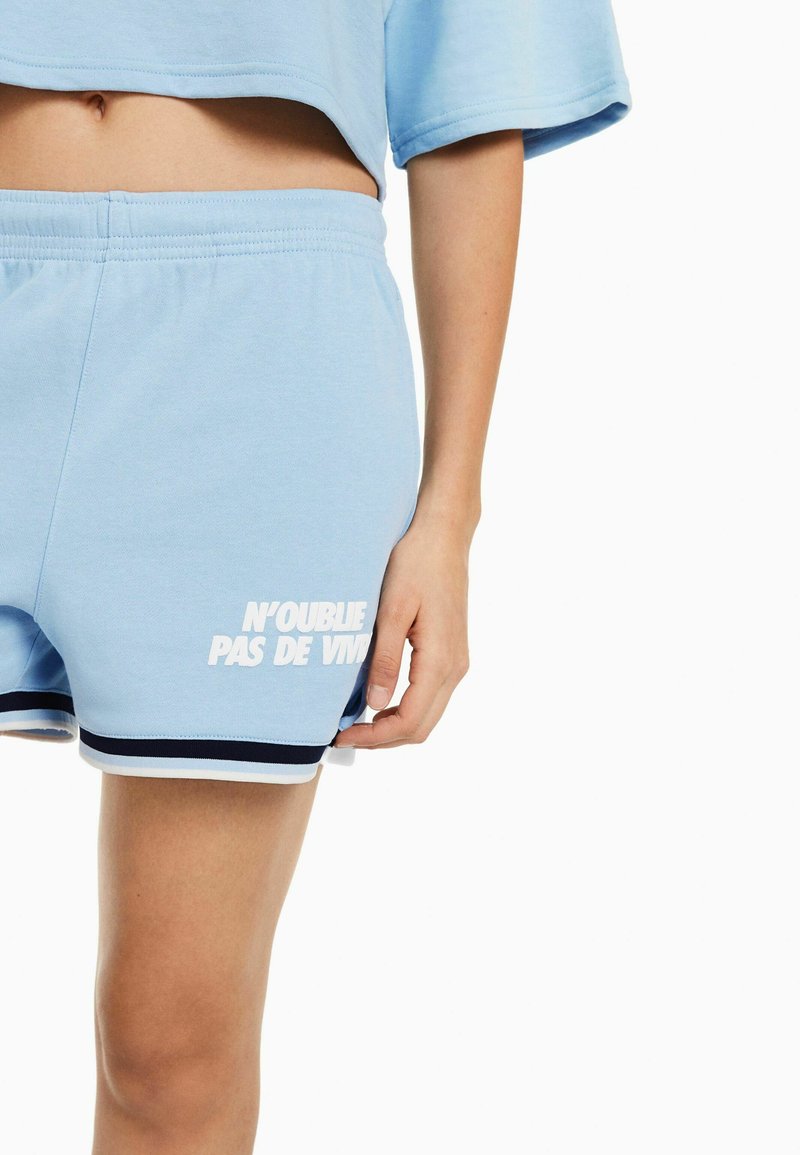 BERSHKA WITH TRIMS - Jogginghose - Light Blue