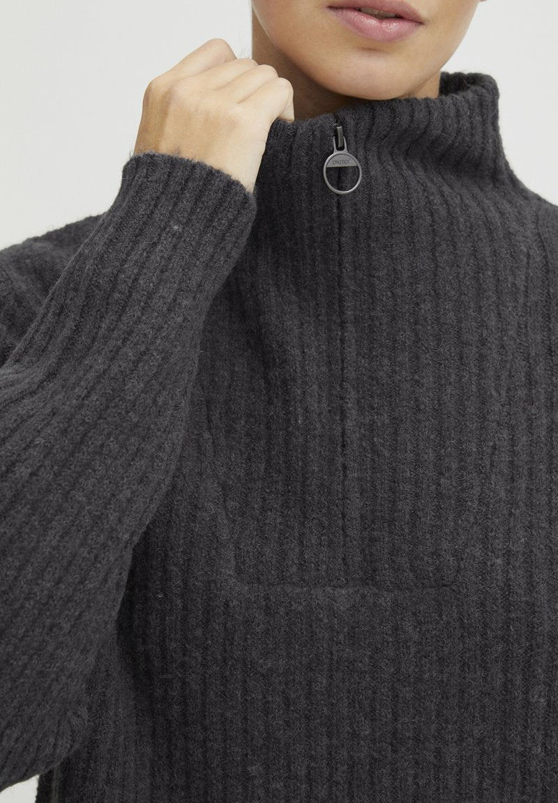 OXMO OXSALINE - Strickpullover - Blackened Pearl Melange