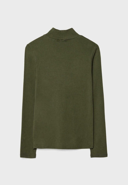 Stradivarius BASIC HIGH NECK - Long Sleeved Top - Green