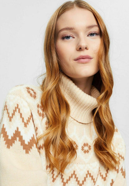 ESPRIT MIT TURTLE NECK - Strickpullover - Sand