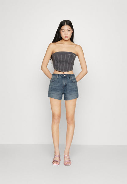 WEEKDAY SWIFT - Jeans Shorts - Blue Medium Dusty