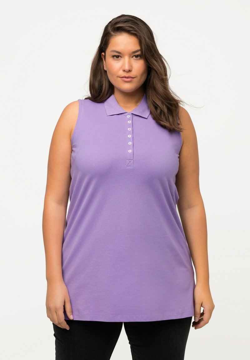 Ulla Popken REGULAR ÄRMELLOS - Poloshirt - Pale Lilac