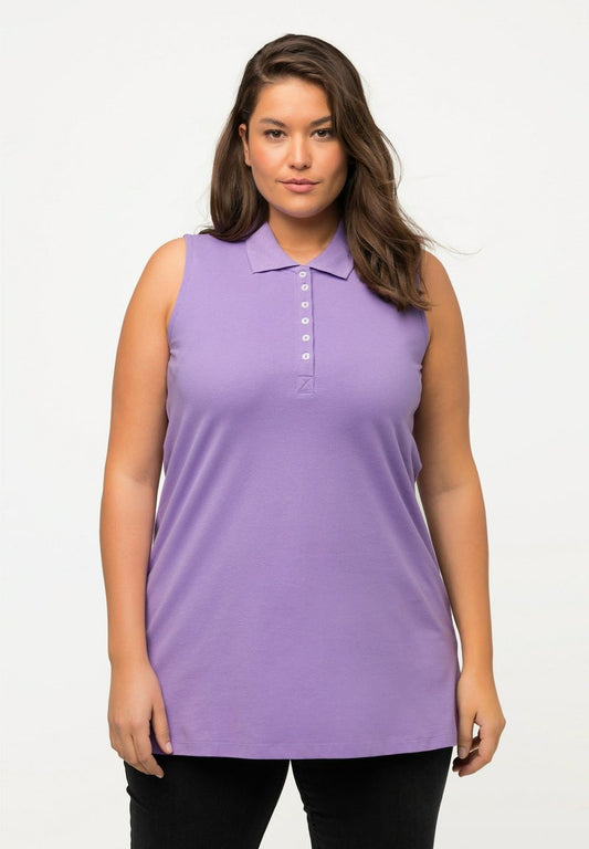 Ulla Popken REGULAR ÄRMELLOS - Poloshirt - Pale Lilac