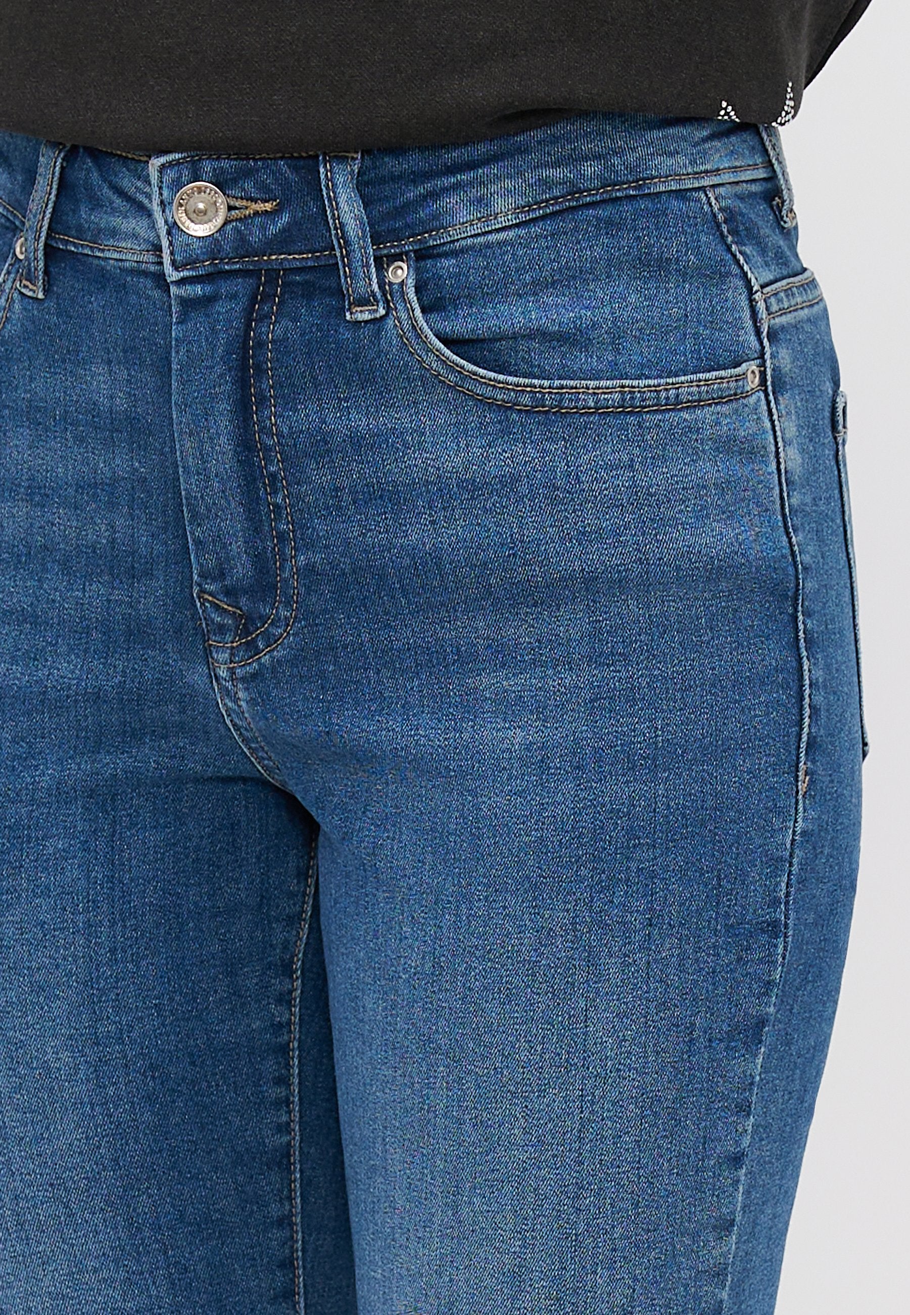 ONLY Petite ONLSUI MID FOLD UP - Slim Fit Jeans - Medium Blue Denim