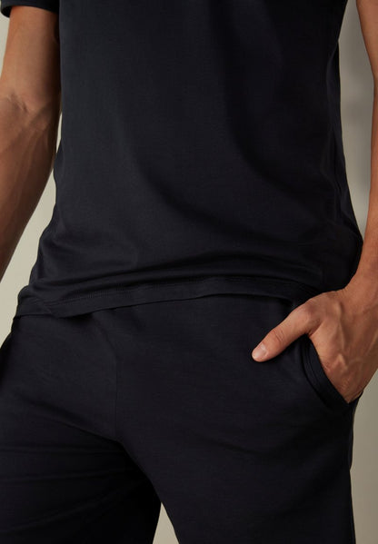 Intimissimi KURZER PYJAMA AUS SUPIMA-BAUMWOLLE BASIC - Pyjama - Blu Notte