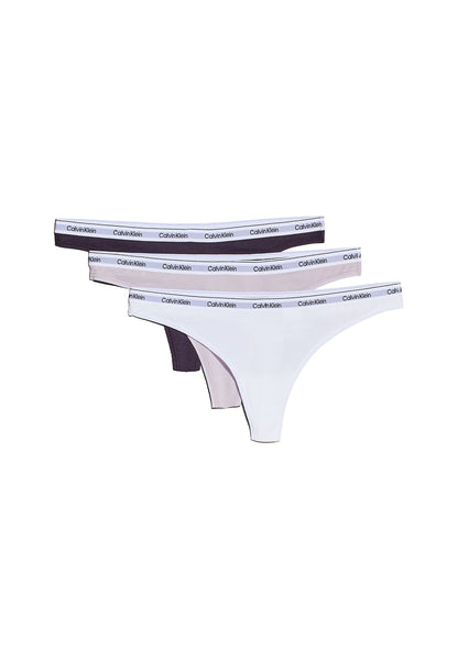 CALVIN KLEIN UNDERWEAR THONG LOGO ICON 3 PACK - Thong - Schwarz/grau