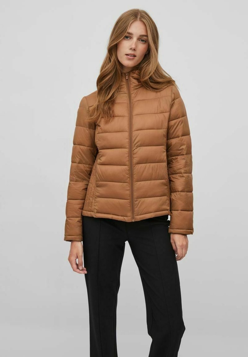 Vila VISIBIRIA NEW QUILTED HOOD JACKET - Übergangsjacke - Toasted Coconut