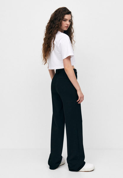 PULL & BEAR FORMAL STRAIGHT-LEG - Stoffhose - Black
