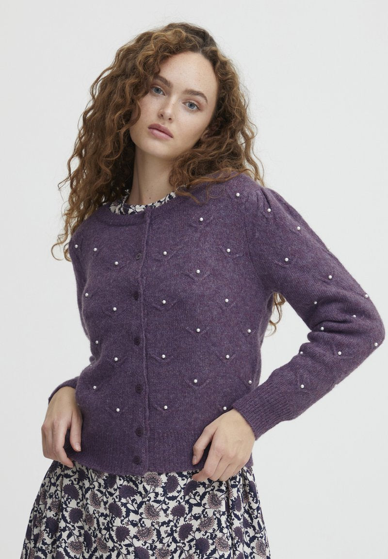  IRFLEURIE CA - Strickjacke - Vintage Violet Melange