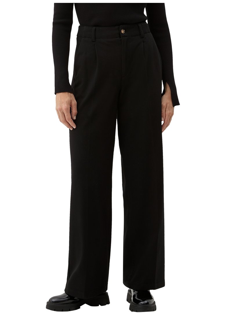 S.Oliver MIT WEITEM BEIN - Stoffhose - Schwarz