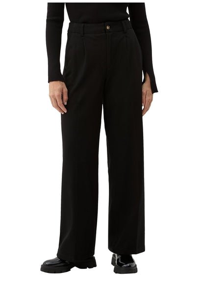 S.Oliver MIT WEITEM BEIN - Stoffhose - Schwarz