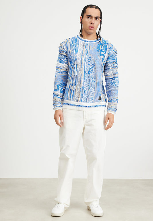 CARLO COLUCCI RUNDHALS UNISEX - Jumper - White-blue